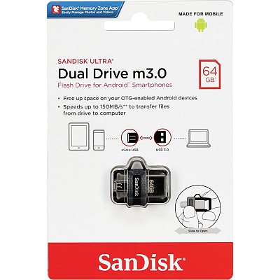 USB Ultra Dual Drive 64GB m3.0 Grey/Silver