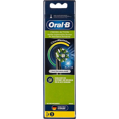Oral-B Toothbrush heads black CrossAction CleanMaximizer 3pcs 4210201410621